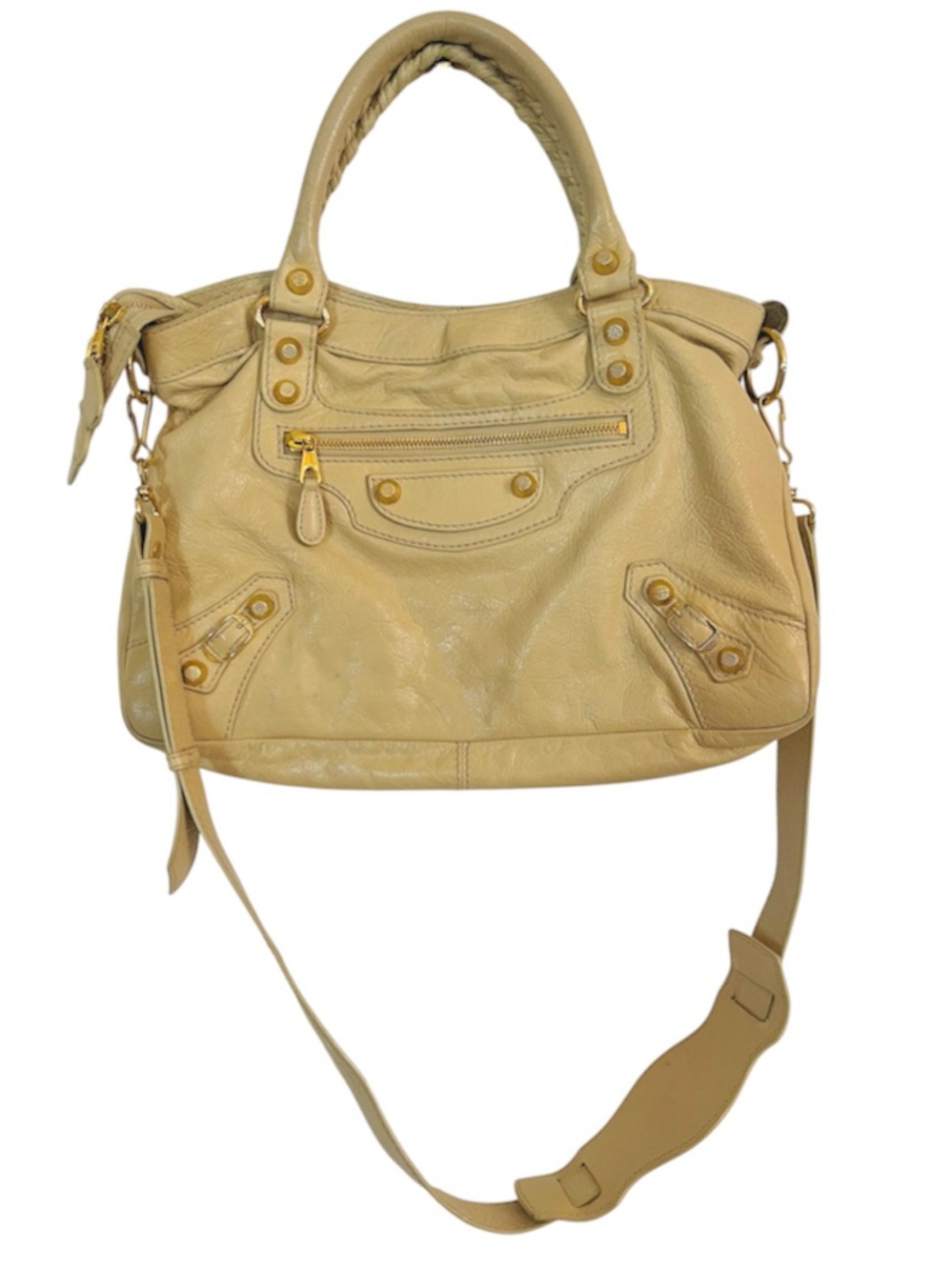 ✨BALENCIAGA✨Velo City Leather Bag with Strap